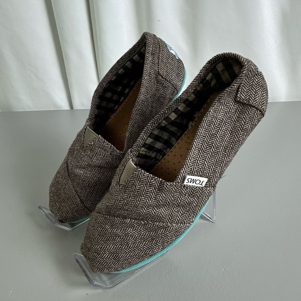 TOMS WOMENS SHOE BROWN TWEED COLOR SIZE 7 1/2W - Picture 4 of 10